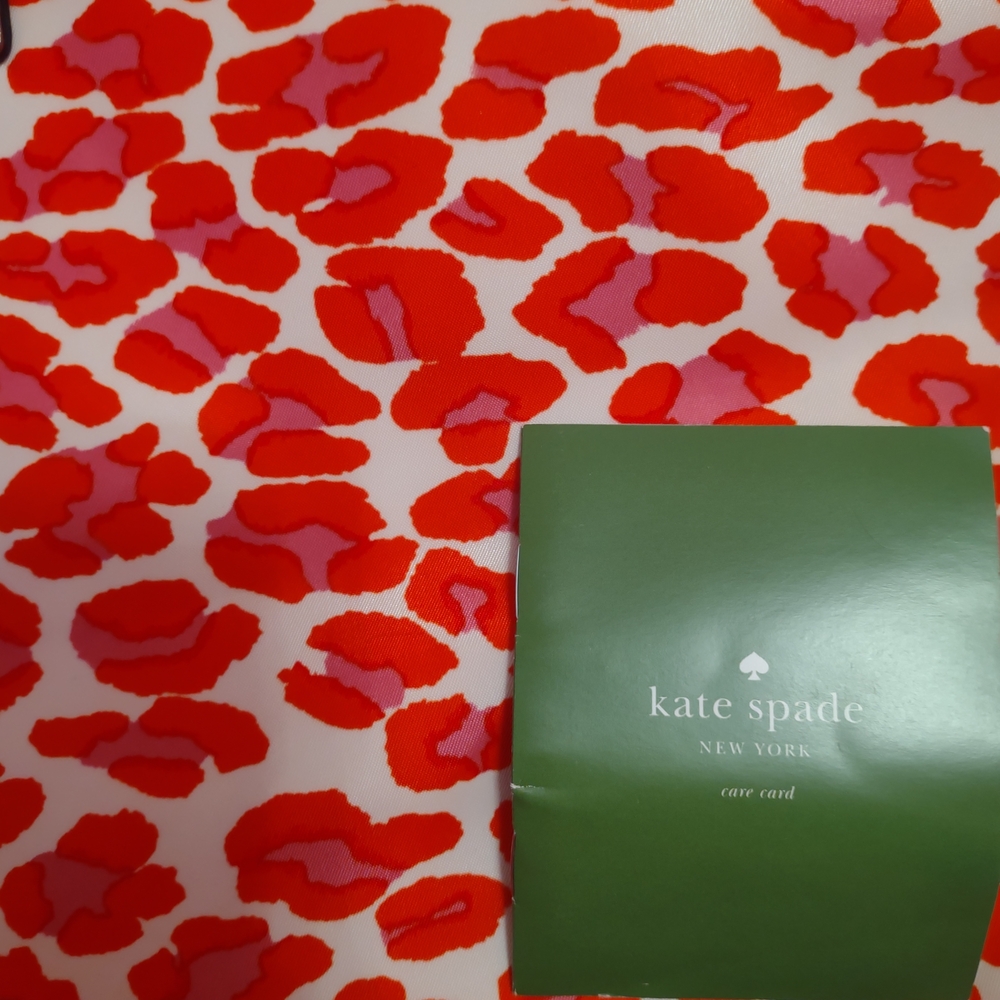 Kate Spade Red and Tan Leopard Print Tote - Picture 3 of 4